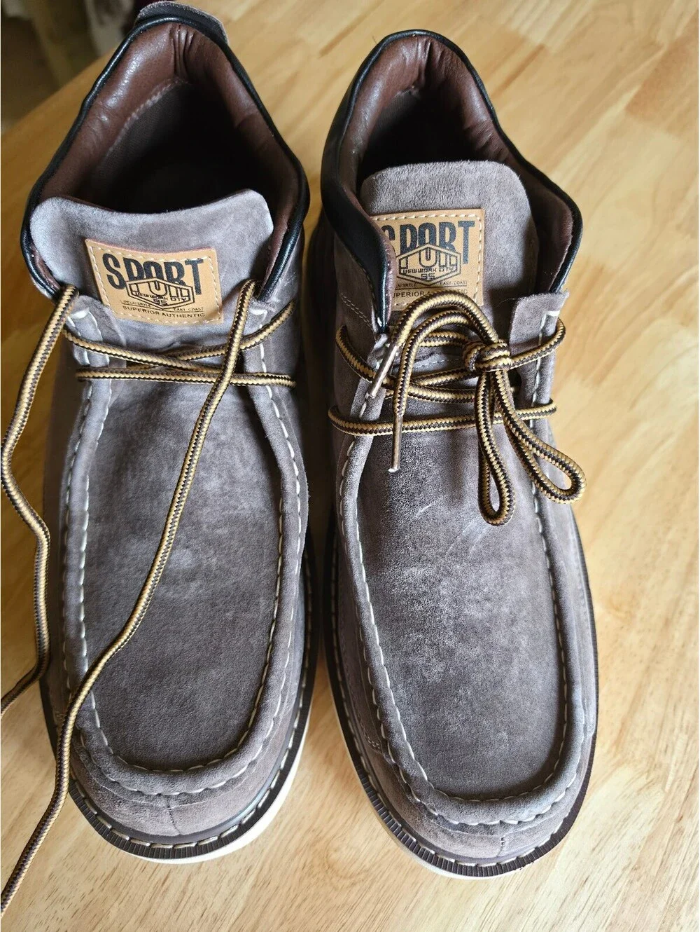 Sport Club Brown Suede Moc Toe Casual Shoes
